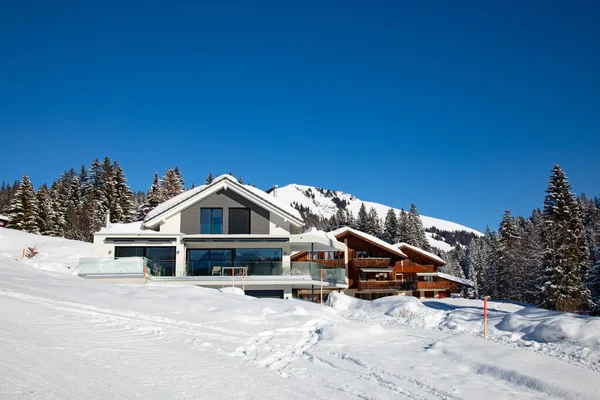 Vinter Schweiziska Alperna Arvenbuel Byn Nära Amden Kantonen Gallen Schweiz — Stockfoto