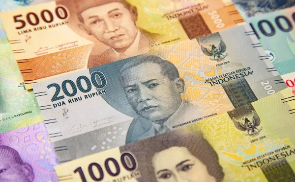 Inzameling Van Indonesische Rupiah Bankbiljetten — Stockfoto