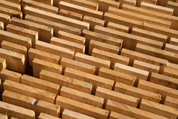 Stack New Wooden Studs Lumber Yard — Stock Photo, Image