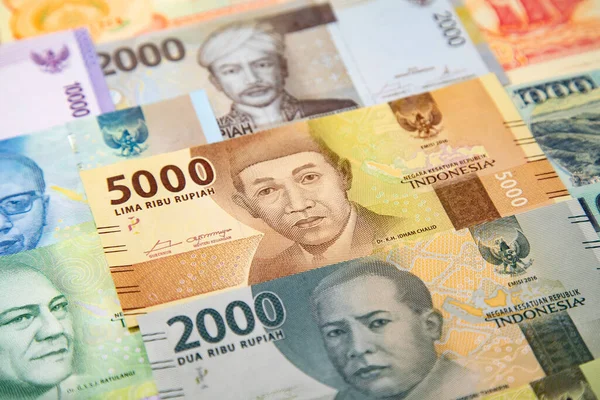 Indonéz Rúpia Bankjegyek Gyűjtése — Stock Fotó