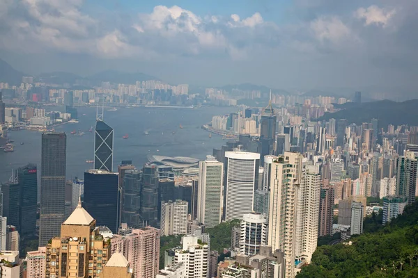 Гонконг Апреля Вид Вершины Виктории Апреля 2017 Года Гонконге Китай — стоковое фото