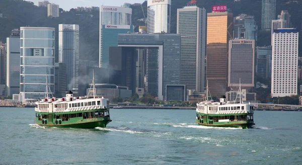 Hong Kong Abril Ferry Estrella Del Norte Saliendo Del Muelle — Foto de Stock