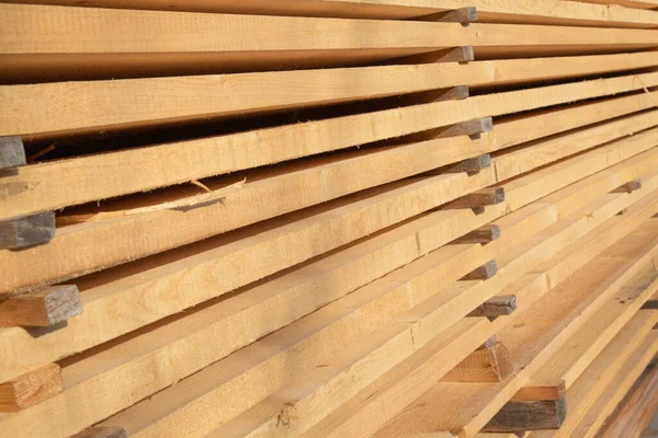 Stack New Wooden Studs Lumber Yard — Stock Photo, Image