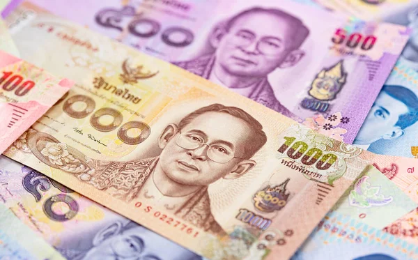 Thai Baht Note Depicting King Thailand — Stock Photo, Image