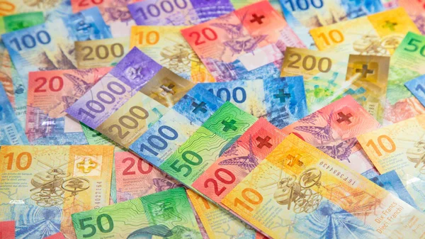 2017 2020 Ban Kibocsátott Svájci Bankjegyek Gyűjtése — Stock Fotó