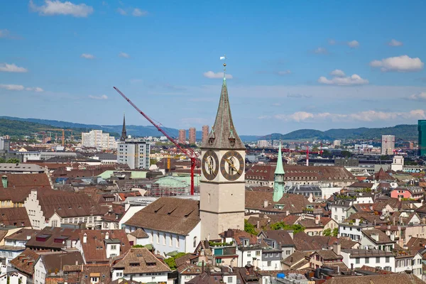 Πολιτιστικό Και Οικονομικό Κέντρο Της Ελβετίας Ζυρίχης Όμορφη Πόλη Στον — Φωτογραφία Αρχείου