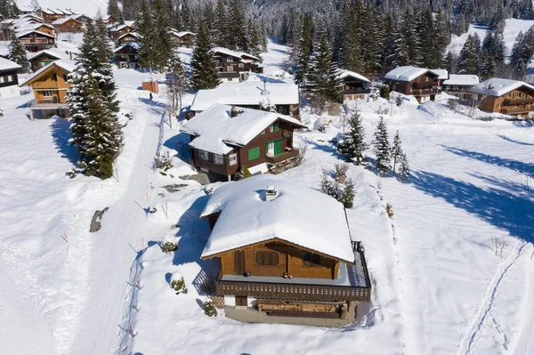 Inverno Nos Alpes Suíços Aldeia Arvenbuel Perto Cantão Amden Gallen — Fotografia de Stock