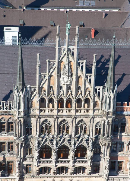 Hauptplatz Der Stadt München Marienplatz Altes Und Neues Rathaus Mariensäule — Stockfoto