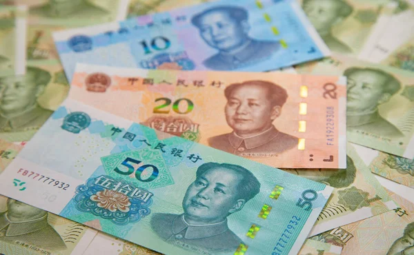 Collection Chinese Banknotes — Stock Photo, Image