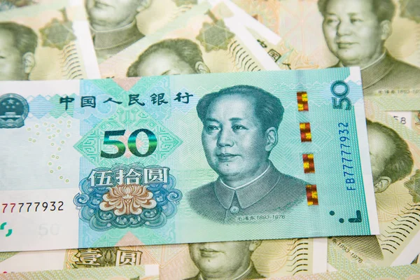 Zbieranie Chińskich Banknotów — Zdjęcie stockowe