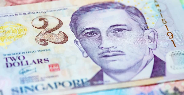 Singapour Dollars Note Gros Plan — Photo