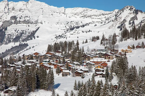 Зима Спекотних Альпах Арвенбуель Поблизу Кантону Амден Санкт Галлені Швейцарія — стокове фото