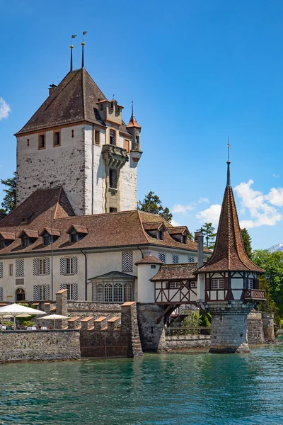 Castelo Oberhofen Perto Thun Suíça — Fotografia de Stock