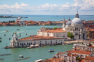 Venedik şehrinin havadan görünüşü, İtalya