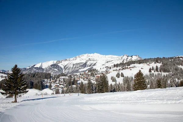 Tél Svájci Alpokban Arvenbuel Falu Közelében Amden Kanton Gallen Svájc — Stock Fotó