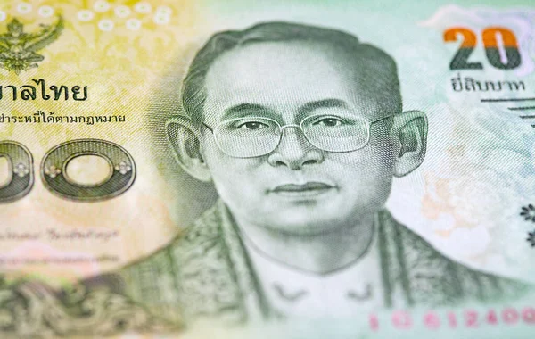 Thailändische Baht Note Mit König Von Thailand — Stockfoto