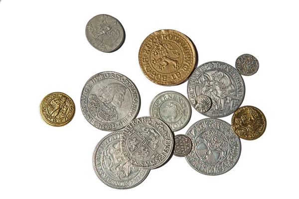 收集了中世纪的硬币 — 图库照片