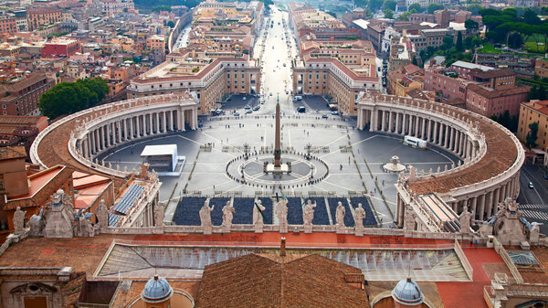 View on the St.Peter's square from the dome, Rome
