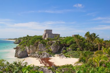 Mayan fortress and temple near Tulum clipart
