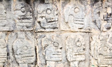 Chichen Itza Harabeleri üzerinde duvar sanatı