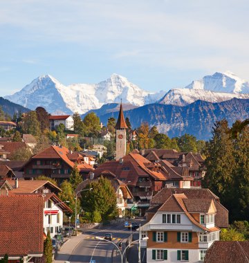 Lake Thun Oberhofen Köyü