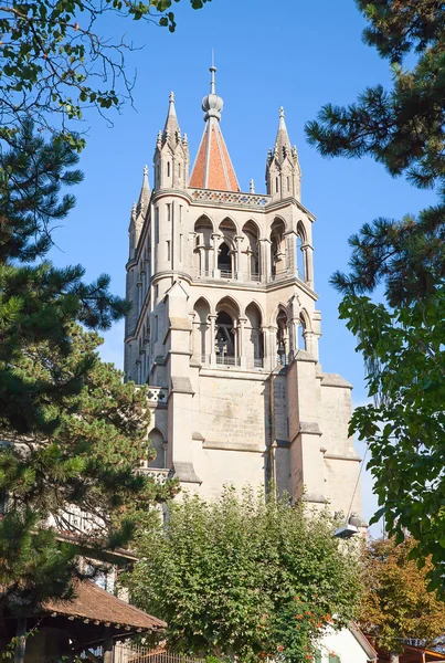 Ancient cathedral in Lausanne — Stock Photo, Image