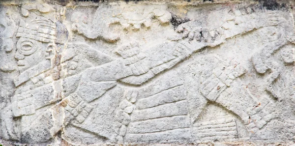 Η τέχνη τοίχων πάνω σε ερείπια Τσιτσέν Ιτζά — Φωτογραφία Αρχείου