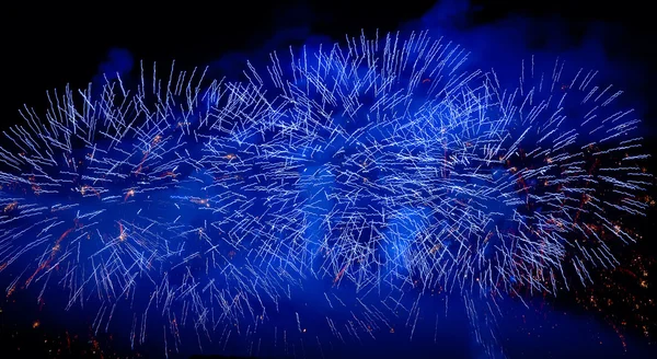 Fuegos artificiales en el cielo oscuro —  Fotos de Stock