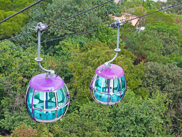 Cable car over trees