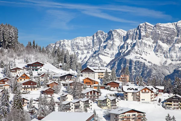 Winter in de Zwitserse Alpen Stockfoto