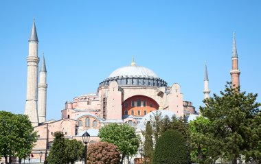 Istanbul'da ünlü Ayasofya görünümünü