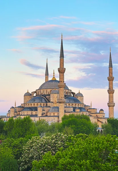 Puesta de sol sobre la "Mezquita Azul" en Estambul —  Fotos de Stock