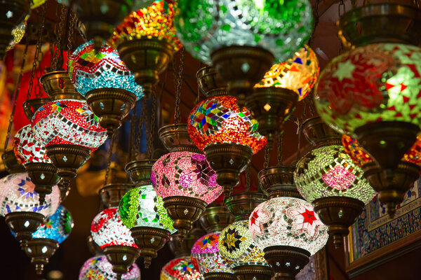 Colorful turkish lamps