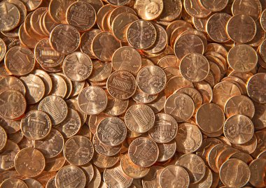 Büyük miktarda Amerikan sikkesi.