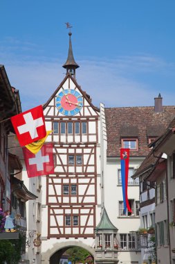 Stein Am Rhein Ortaçağ kenti yakınlarındaki Shaffhausen