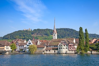 Stein Am Rhein Ortaçağ kenti yakınlarındaki Shaffhausen