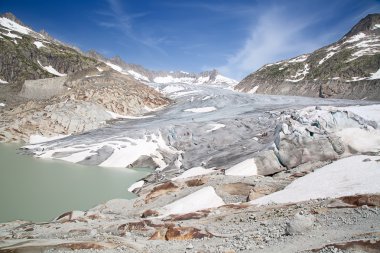 Rocky mountains nearby Rhone glacier