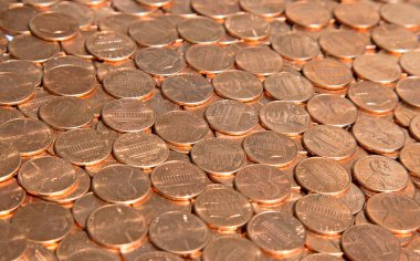 Büyük miktarda Amerikan sikkesi.