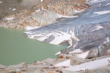 Rocky mountains nearby Rhone glacier