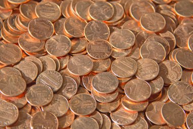 Büyük miktarda Amerikan sikkesi.