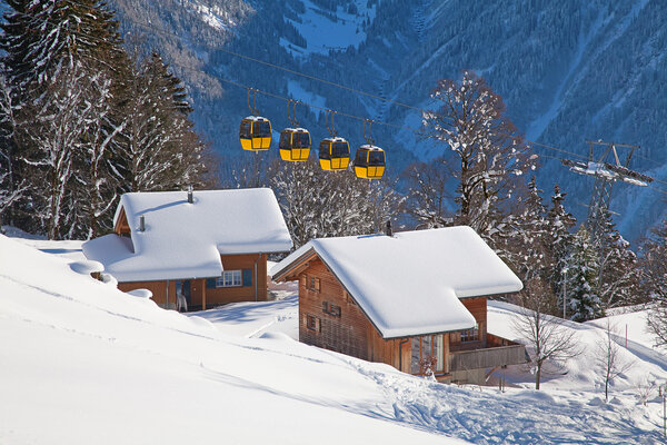 Winter in the swiss alps,