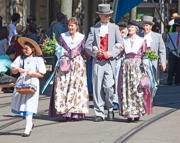 Švýcarský národní den parade v Zurichu — Stock fotografie