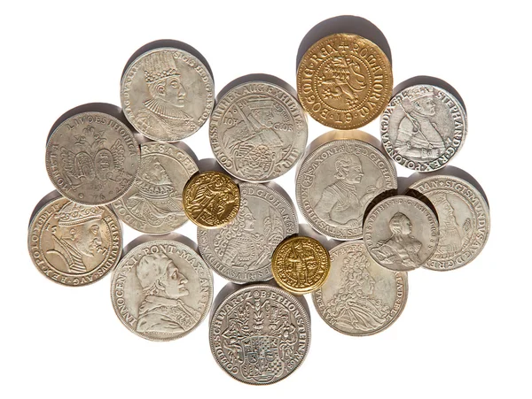 Coleção das moedas medievais — Fotografia de Stock