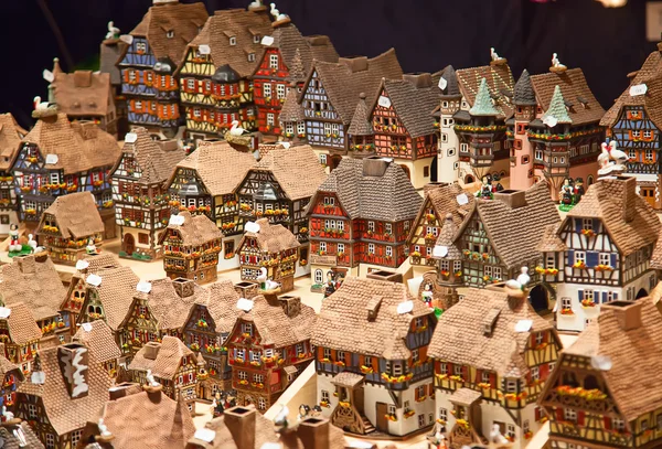 Alsatian houses on the Christmas market — Stock Photo, Image