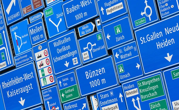 Švýcarský dopravní značky — Stock fotografie