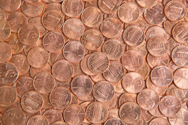 Pilha das moedas dos EUA — Fotografia de Stock