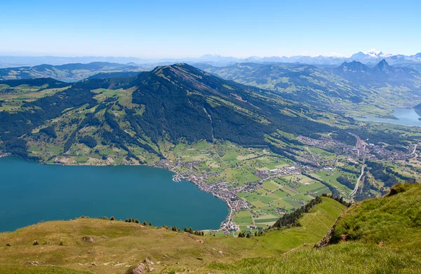 Utsikt från toppen av berget rigi — Stockfoto