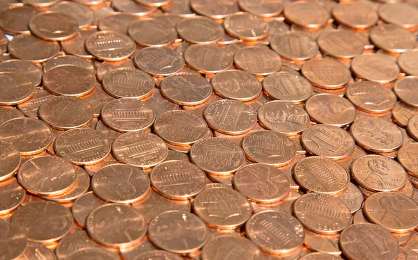 Huge pile of the US coins — Stock Photo, Image