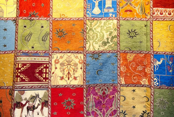 Colorful  quilt on the arabian market — Stock Photo, Image