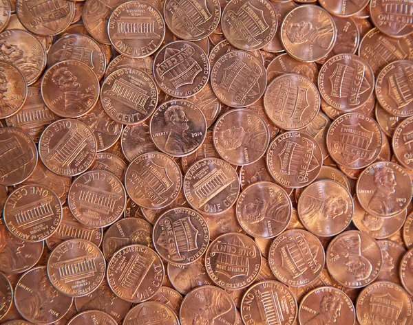 Huge pile of the US coins — Stock Photo, Image